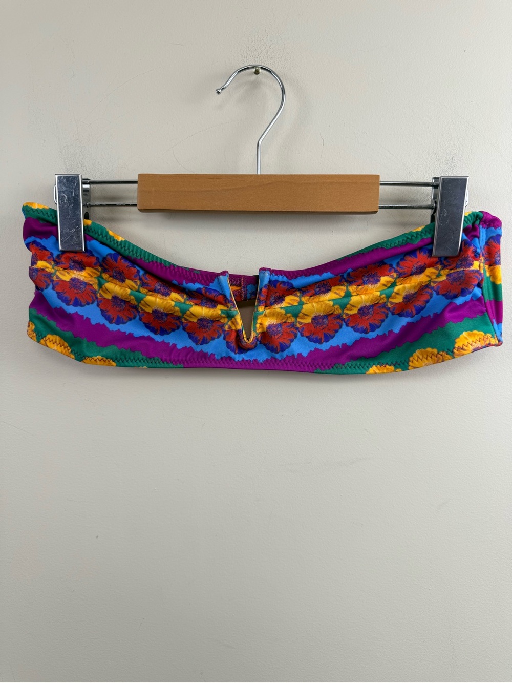 Diane Von Furstenberg x Andy warhol pink colourful floral print bikini top m